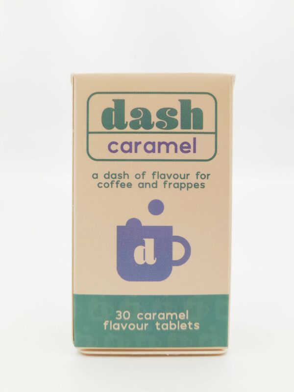 a box of dash caramel flavour tablets